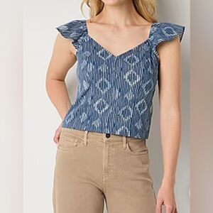 a.n.a Womens V Neck Short Sleeve Blouse New With Tags